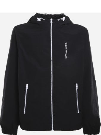 Calvin Klein Jeans Nylon Jacket With Maxi Rear Logo Print