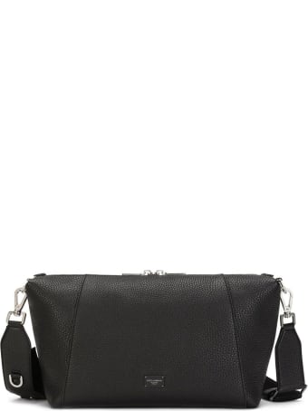Dolce & Gabbana Palermo Crossbody Bag In Black Leather With Logo