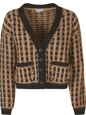 RED Valentino Check Patterned Knit Cardigan