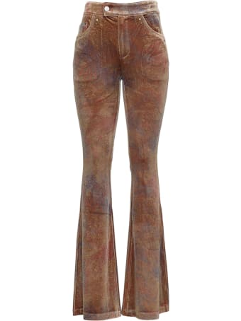 Andersson Bell Luz Printed Velvet Flared Pants
