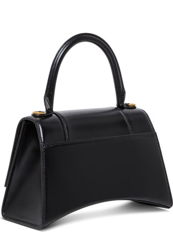 Balenciaga Hourglass Handbag In Black Leather