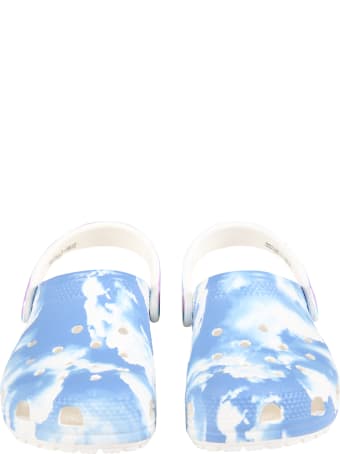 Crocs Light Blue Sabot For Kids With Clouds