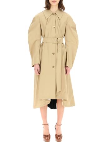 A.W.A.K.E. Mode Trench Coat With Pleated Insert