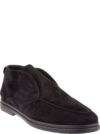 Andrea Ventura Black Leather Ankle Boot Without Laces
