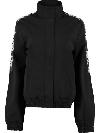 Off-White Athletic Logo Contrasting Stripes Full-zip Jacket