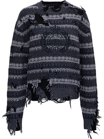 Balenciaga Destroyed Sweater In Wool Blend