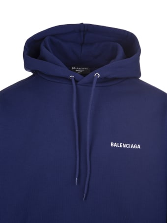 Balenciaga Unisex Dark Blue Balenciaga Wide Line Hoodie