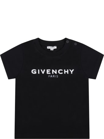 Givenchy Black T-shirt For Baby Kids With Logo
