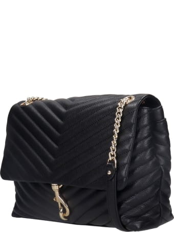 Rebecca Minkoff Edie Flap Shoulder Bag In Black Leather
