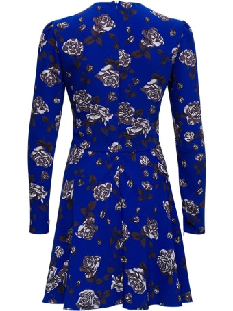 RED Valentino Cady Blue Dress With Floral Print