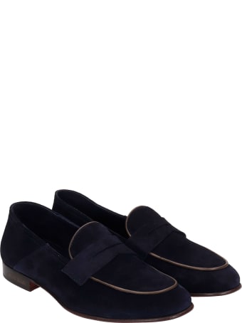 Marc Ellis Loafers In Blue Suede
