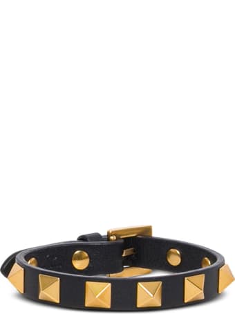 Valentino Garavani Rockstud Leather Bracelet With Studs