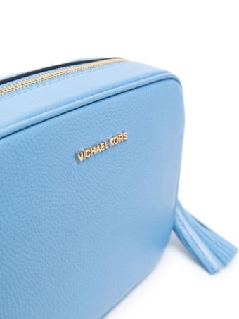 MICHAEL Michael Kors Jet Set Camera Crossbody Bag In Light Blue Leather