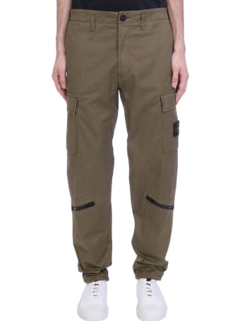 Stone Island Pants In Green Cotton