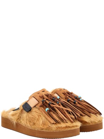 Alanui Zavo Fringed Faux Fur Slippers