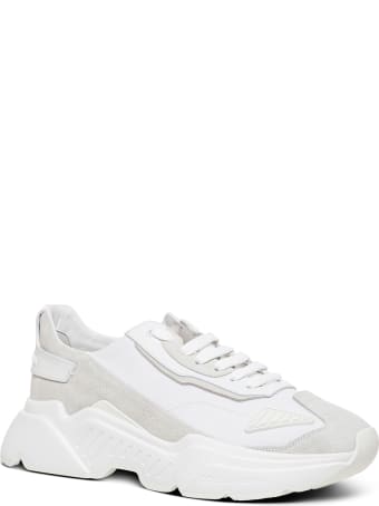 Dolce & Gabbana White Daymaster Stretch Jersey Sneaker