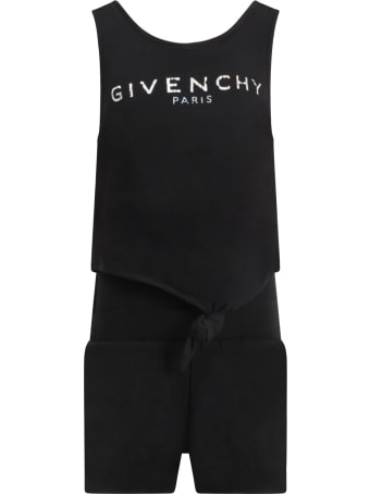 Givenchy Black Jumpsuit For Girl With Logo