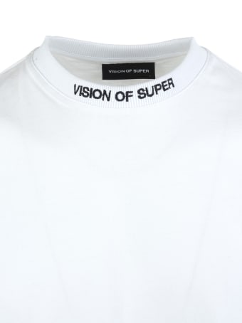 Vision of Super White Oversize T-shirt With Red Flames