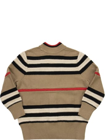 Burberry Leeta - Wool And Cashmere Cardigan With Iconic Striped Pattern