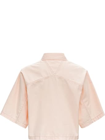 Bottega Veneta Crop Shirt In Pink Denim