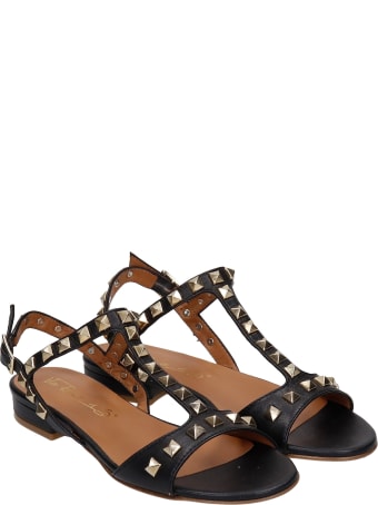Via Roma 15 Flats In Black Leather
