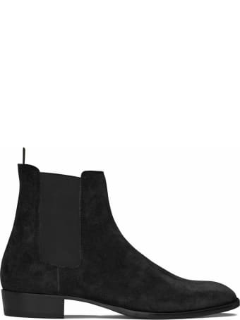 Saint Laurent Wyatt Chelsea Boots In Leather