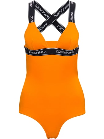 Dolce & Gabbana Orange Swimsuit With Logo