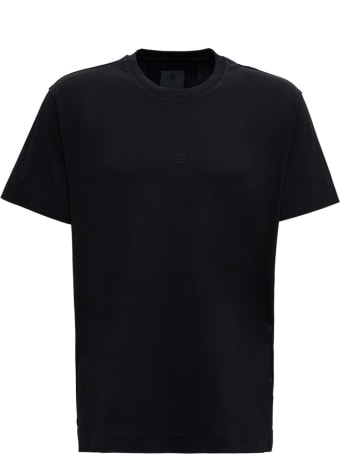 Givenchy Black Cotton T-shirt With Micro Logo