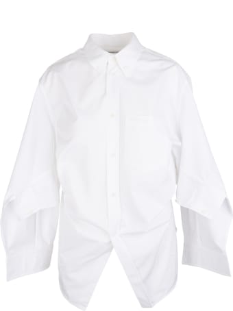 Balenciaga Woman White Swing Twisted Shirt