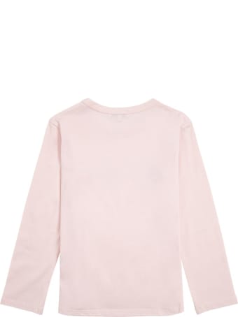 Givenchy Long-sleeved T-shirt In Pink Cotton With Logo Print