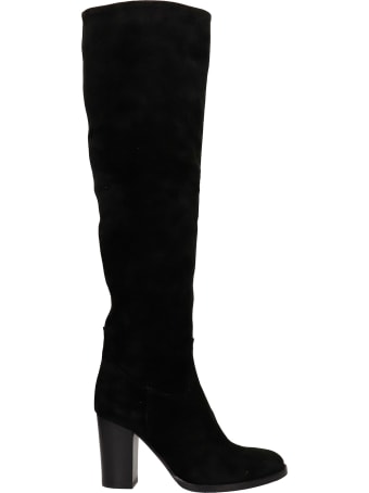 Julie Dee High Heels Boots In Black Suede
