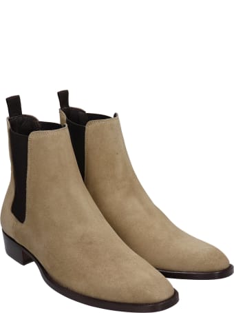 Marc Ellis Low Heels Ankle Boots In Beige Suede