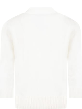 Stella McCartney Kids Ivory Cardigan For Kids With Flowers