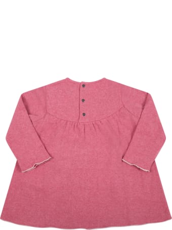 Le Petit Coco Pink Dress For Baby Girl With White Profiles