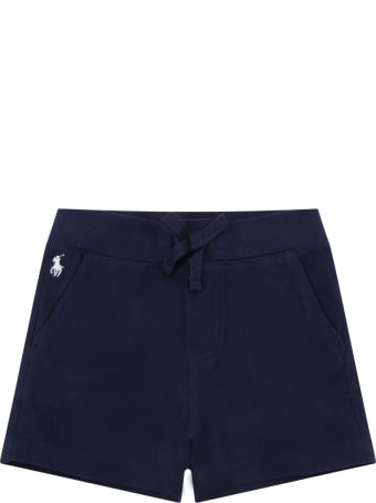 Ralph Lauren Blue Short For Babykids Wih Pony Logo