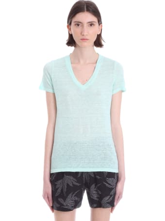 120% Lino T-shirt In Green Linen