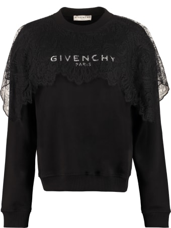 Givenchy Lace Ruffle Cotton Sweatshirt