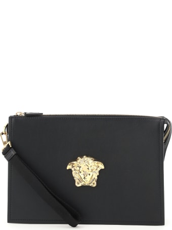 Versace La Medusa Leather Clutch