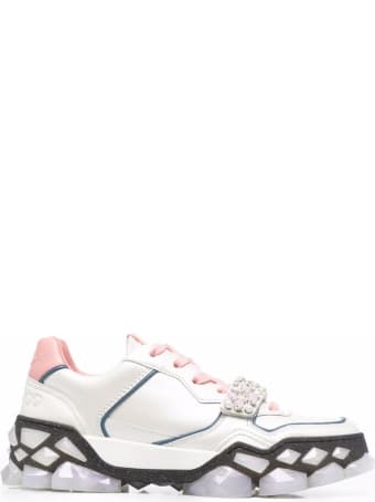 Jimmy Choo Diamond X Strap Leather Sneakers