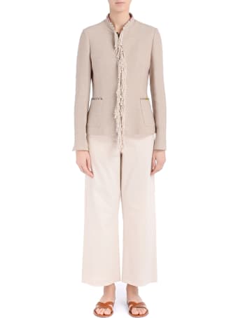 Bazar Deluxe Beige Jacket With Fringes