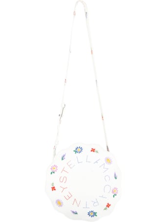 Stella McCartney Kids White Bag For Girl With Flowers