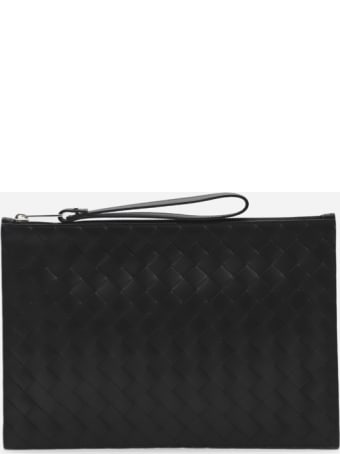 Bottega Veneta Document Holder In Leather With All-over Woven Pattern