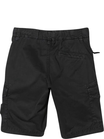 Stone Island Junior Black Bermuda Shorts