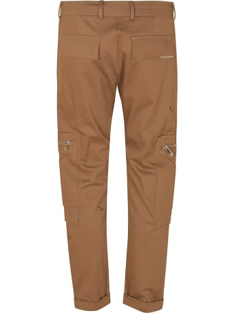 Les Hommes Cotton Twill Cargo Trousers