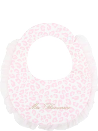 Blumarine Multicolor Bib For Baby Girl With Gold Logo