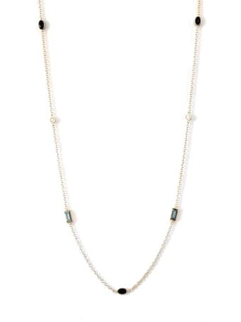 Lo Spazio Jewelry Lo Spazio Aquamarine, Blue Sapphire and Diamond Necklace