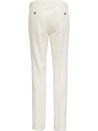 Lardini White Velvet Tailored Trousers