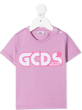 GCDS Mini Pink Embroidered Logo T-shirt