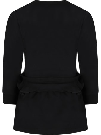 Givenchy Black Dress For Girl With Red Logo