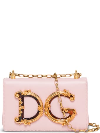Dolce & Gabbana Dg Girl Crossbody Bag In Pink Leather